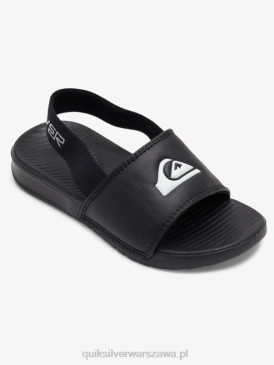 chłopcy Quiksilver sandały z paskiem w kolorze jasnego wybrzeża 4DBV2163 czarny biały