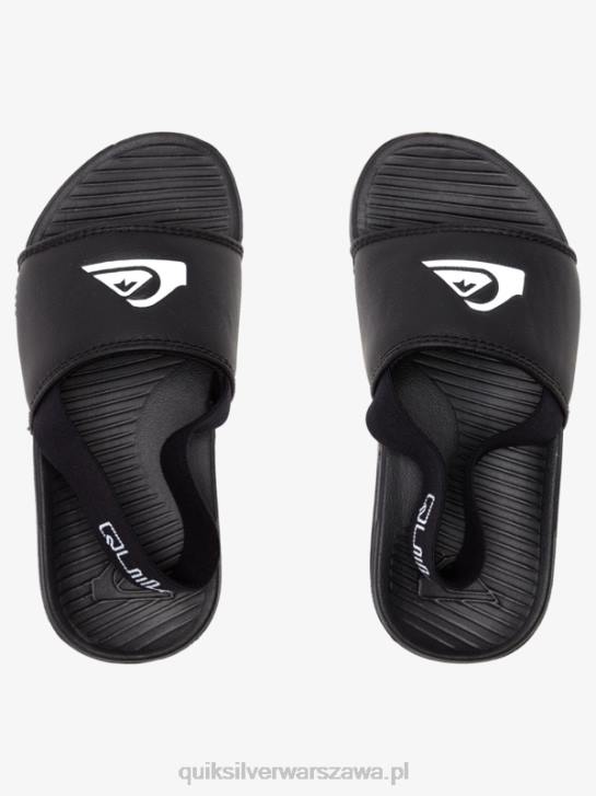 chłopcy Quiksilver sandały z paskiem w kolorze jasnego wybrzeża 4DBV2163 czarny biały