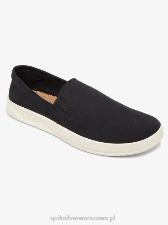 mężczyźni Quiksilver wsuwane buty Harbour Wharf 4DBV1290 czarny biały