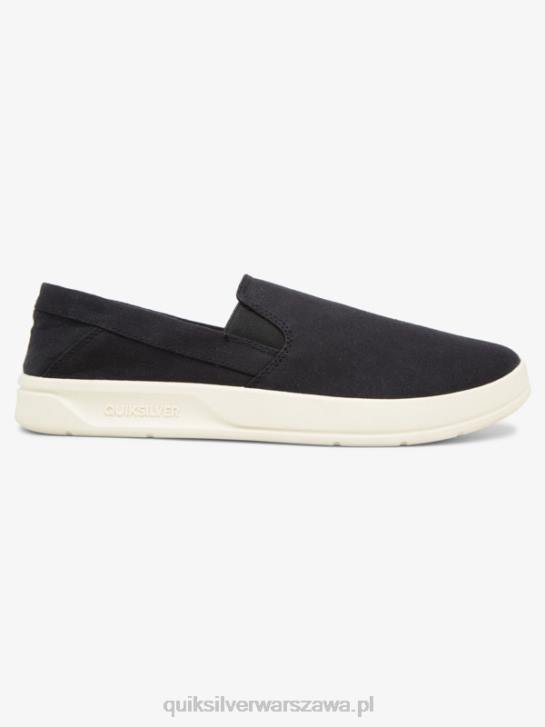 mężczyźni Quiksilver wsuwane buty Harbour Wharf 4DBV1290 czarny biały
