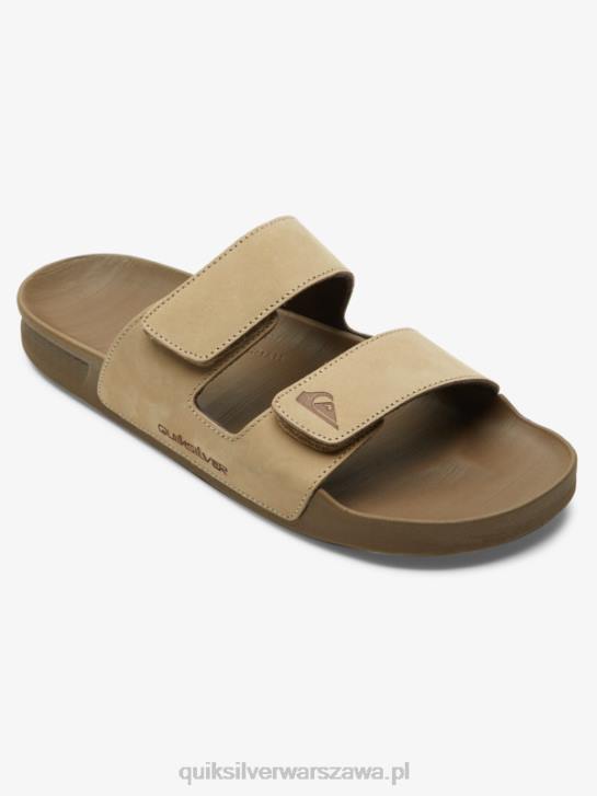 mężczyźni Quiksilver Skórzane sandały Rivi z podwójną regulacją 4DBV1285 opalenizna 1