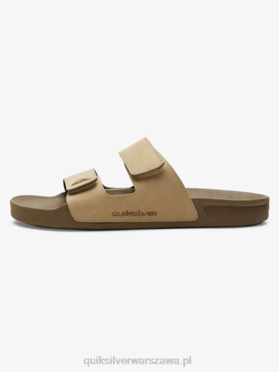mężczyźni Quiksilver Skórzane sandały Rivi z podwójną regulacją 4DBV1285 opalenizna 1