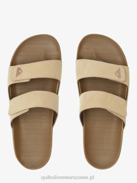 mężczyźni Quiksilver Skórzane sandały Rivi z podwójną regulacją 4DBV1285 opalenizna 1