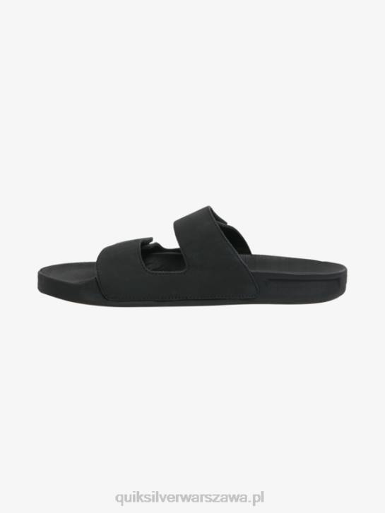 mężczyźni Quiksilver Skórzane sandały Rivi z podwójną regulacją 4DBV1286 czarny