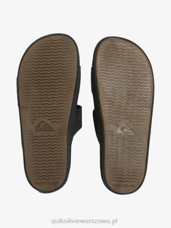 mężczyźni Quiksilver Skórzane sandały Rivi z podwójną regulacją 4DBV1286 czarny