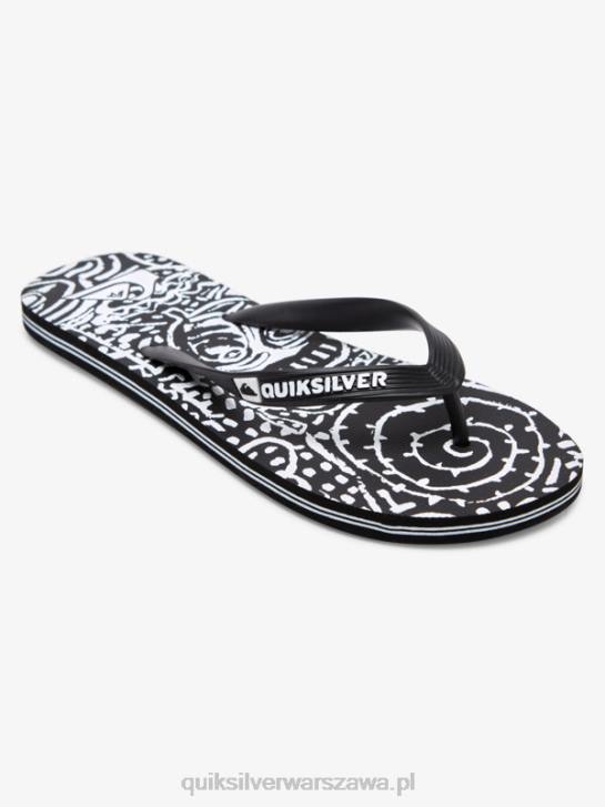 mężczyźni Quiksilver japonki molokai art 4DBV525 czarny biały