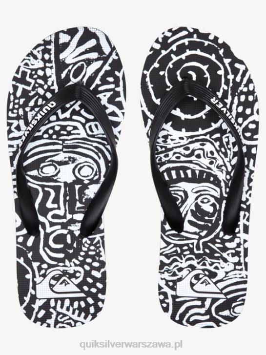 mężczyźni Quiksilver japonki molokai art 4DBV525 czarny biały