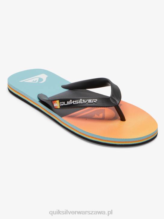 mężczyźni Quiksilver klapki z panelem molokai 4DBV568 czarny/pomarańczowy