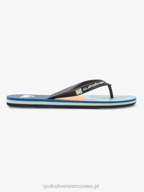 mężczyźni Quiksilver klapki z panelem molokai 4DBV569 niebieski/czarny/żółty