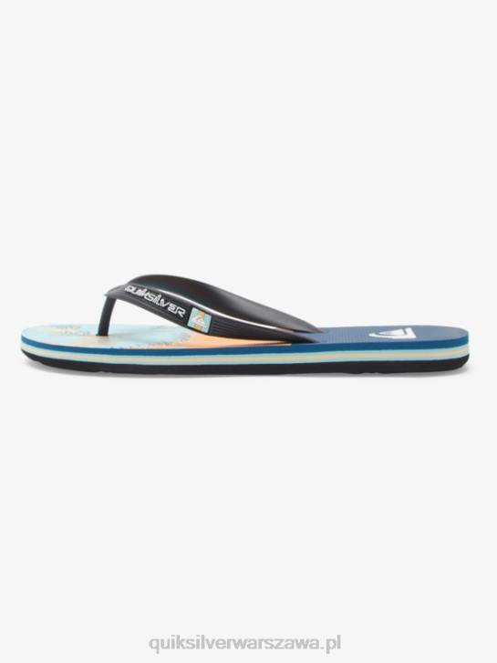 mężczyźni Quiksilver klapki z panelem molokai 4DBV569 niebieski/czarny/żółty