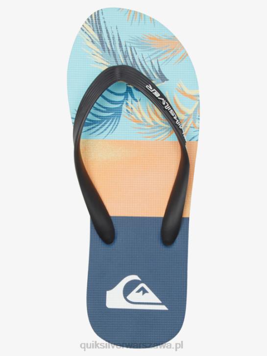 mężczyźni Quiksilver klapki z panelem molokai 4DBV569 niebieski/czarny/żółty