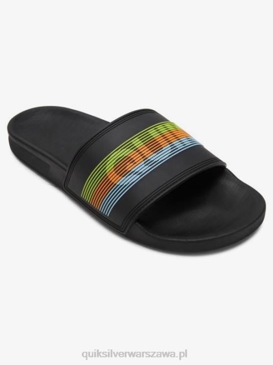 mężczyźni Quiksilver rivi słowne sandały slider slider 4DBV693 czarny/pomarańczowy/niebieski
