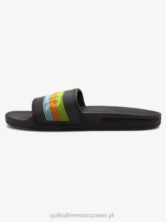 mężczyźni Quiksilver rivi słowne sandały slider slider 4DBV693 czarny/pomarańczowy/niebieski