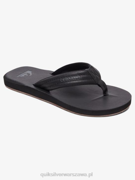 mężczyźni Quiksilver sandały Carver z nubuku 4DBV913 pełna czerń