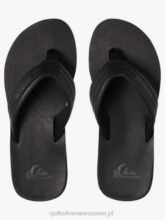 mężczyźni Quiksilver sandały Carver z nubuku 4DBV913 pełna czerń