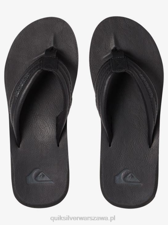 mężczyźni Quiksilver sandały Carver z nubuku 4DBV913 pełna czerń
