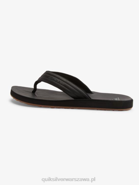 mężczyźni Quiksilver sandały Carver z nubuku 4DBV913 pełna czerń