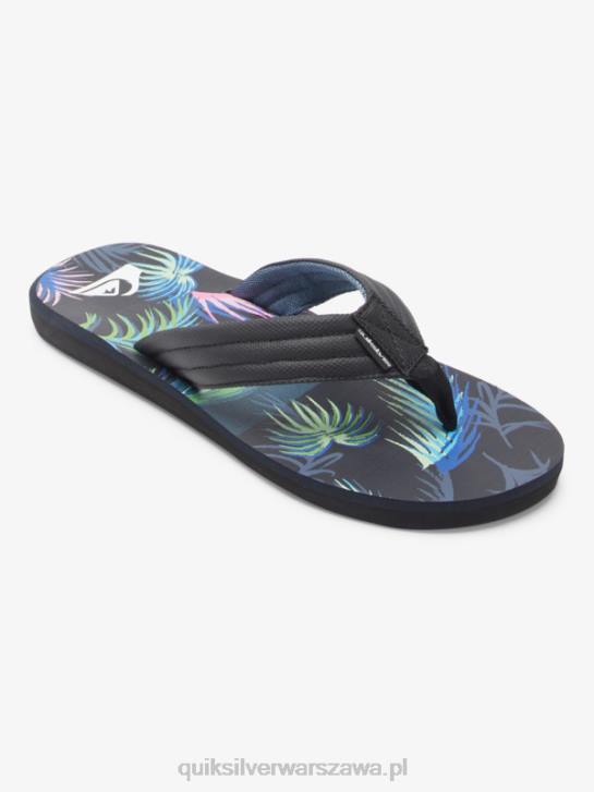 mężczyźni Quiksilver sandały z rzeźbionym wzorem 4DBV611 czarno-niebieski