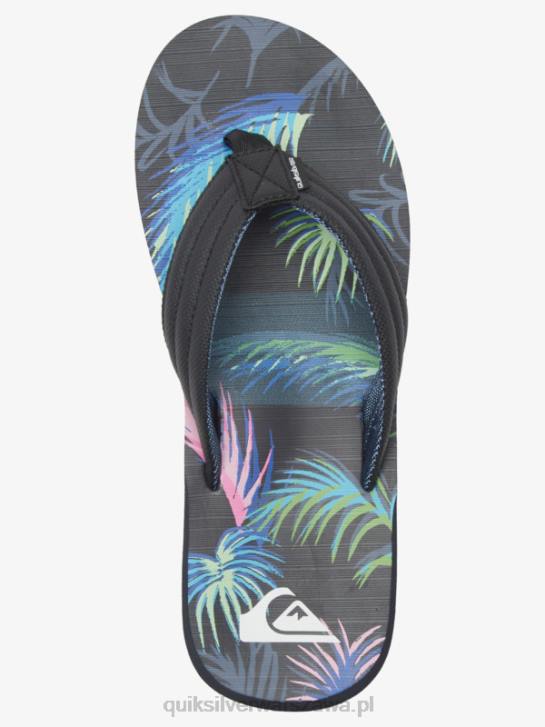 mężczyźni Quiksilver sandały z rzeźbionym wzorem 4DBV611 czarno-niebieski