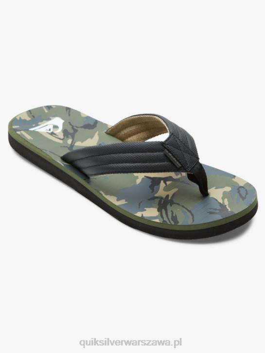 mężczyźni Quiksilver sandały z rzeźbionym wzorem 4DBV614 czarny/zielony/szary