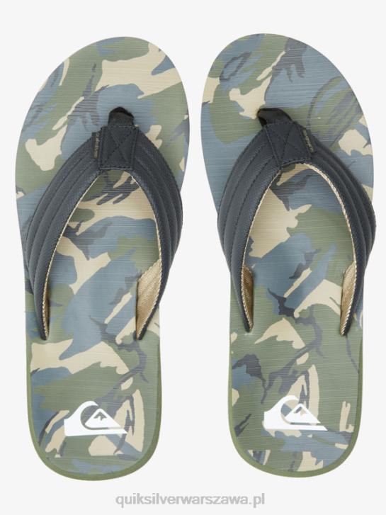 mężczyźni Quiksilver sandały z rzeźbionym wzorem 4DBV614 czarny/zielony/szary
