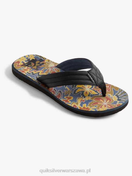 mężczyźni Quiksilver sandały z rzeźbionym wzorem 4DBV615 czarny/niebieski/szary