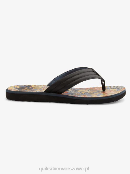 mężczyźni Quiksilver sandały z rzeźbionym wzorem 4DBV615 czarny/niebieski/szary
