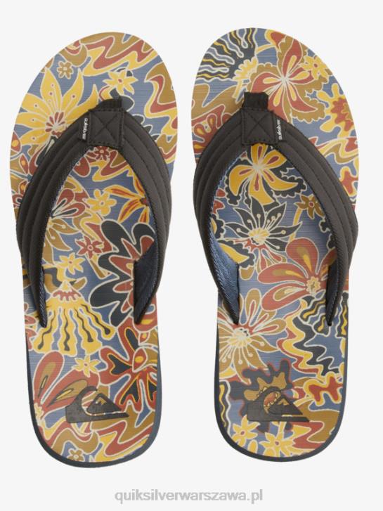 mężczyźni Quiksilver sandały z rzeźbionym wzorem 4DBV615 czarny/niebieski/szary