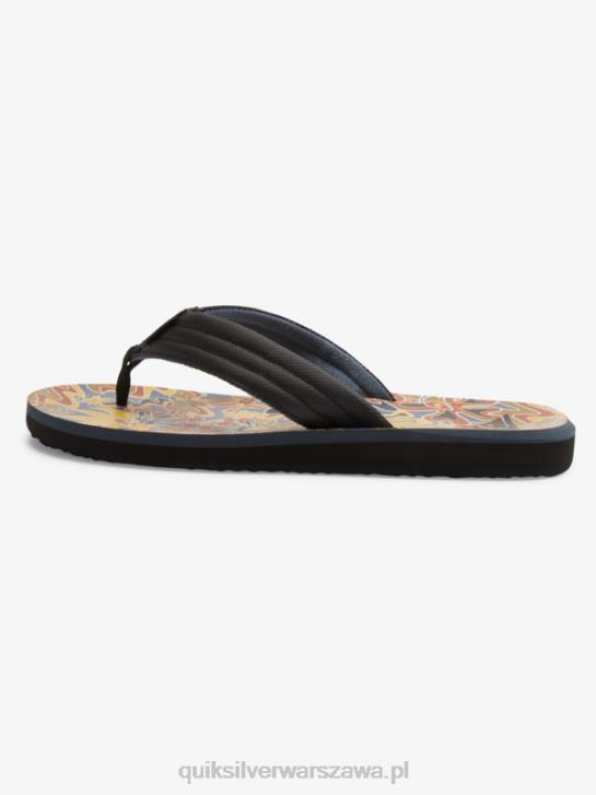 mężczyźni Quiksilver sandały z rzeźbionym wzorem 4DBV615 czarny/niebieski/szary