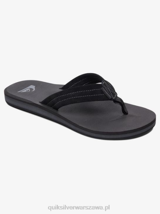 mężczyźni Quiksilver sandały z zamszowej skóry Carver 4DBV1632 pełna czerń