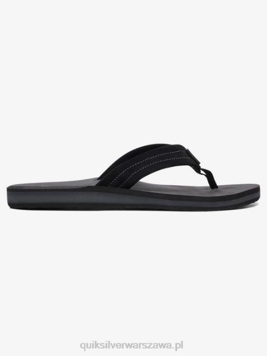 mężczyźni Quiksilver sandały z zamszowej skóry Carver 4DBV1632 pełna czerń