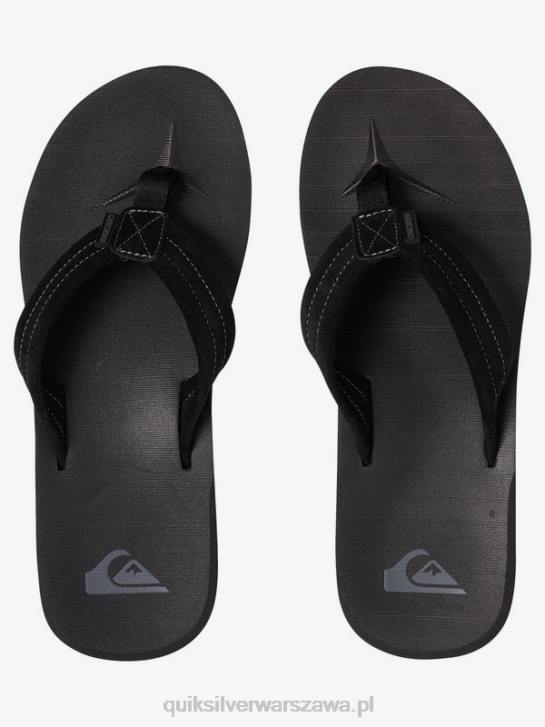 mężczyźni Quiksilver sandały z zamszowej skóry Carver 4DBV1632 pełna czerń