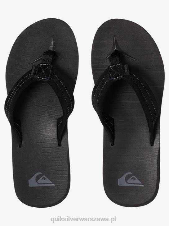 mężczyźni Quiksilver sandały z zamszowej skóry Carver 4DBV1632 pełna czerń