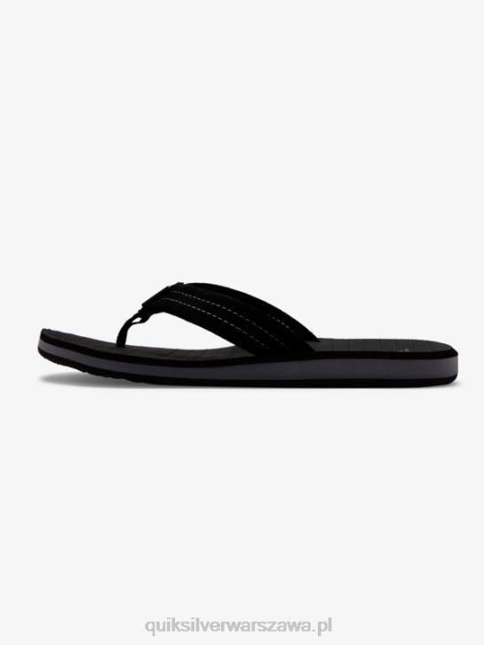 mężczyźni Quiksilver sandały z zamszowej skóry Carver 4DBV1632 pełna czerń