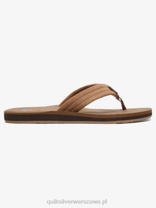mężczyźni Quiksilver sandały z zamszowej skóry Carver 4DBV1633 jasnobrązowy - stały