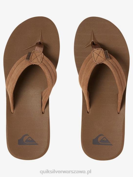 mężczyźni Quiksilver sandały z zamszowej skóry Carver 4DBV1633 jasnobrązowy - stały