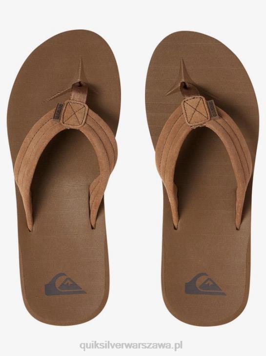 mężczyźni Quiksilver sandały z zamszowej skóry Carver 4DBV1633 jasnobrązowy - stały