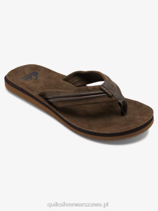 mężczyźni Quiksilver sandały ze skóry Carvera 4DBV1773 brązowy