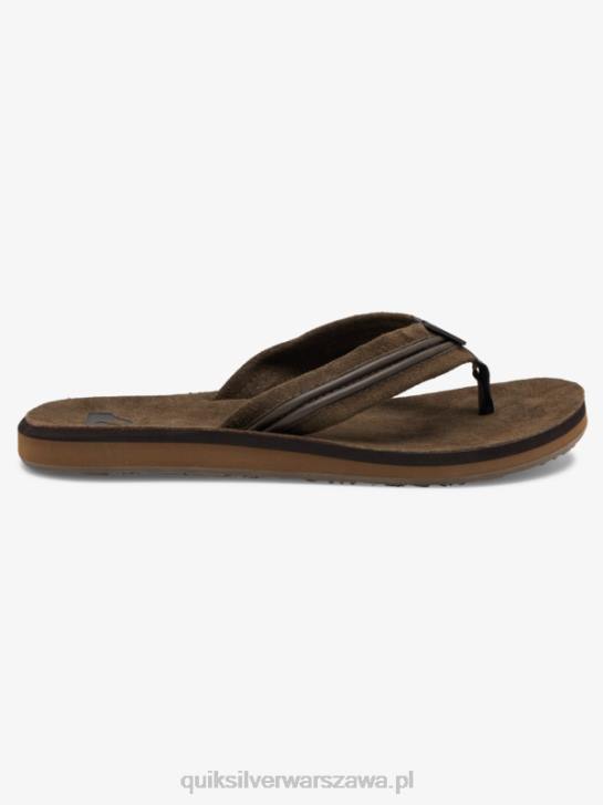 mężczyźni Quiksilver sandały ze skóry Carvera 4DBV1773 brązowy