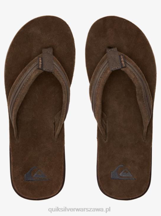 mężczyźni Quiksilver sandały ze skóry Carvera 4DBV1773 brązowy