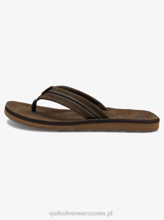 mężczyźni Quiksilver sandały ze skóry Carvera 4DBV1773 brązowy