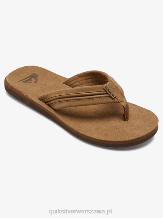 mężczyźni Quiksilver sandały ze skóry Carvera 4DBV1774 jasnobrązowy - stały