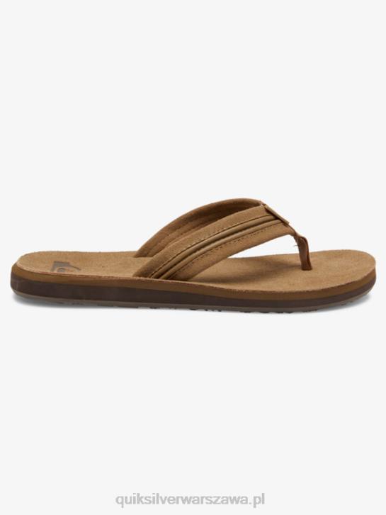 mężczyźni Quiksilver sandały ze skóry Carvera 4DBV1774 jasnobrązowy - stały