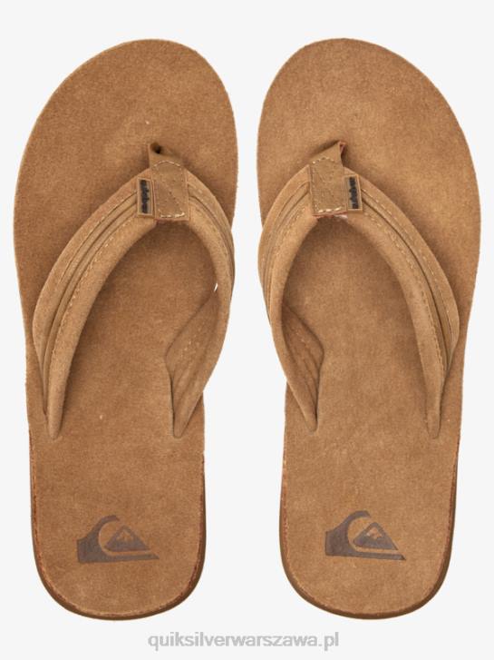 mężczyźni Quiksilver sandały ze skóry Carvera 4DBV1774 jasnobrązowy - stały