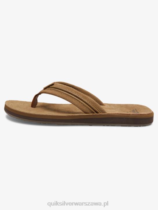 mężczyźni Quiksilver sandały ze skóry Carvera 4DBV1774 jasnobrązowy - stały