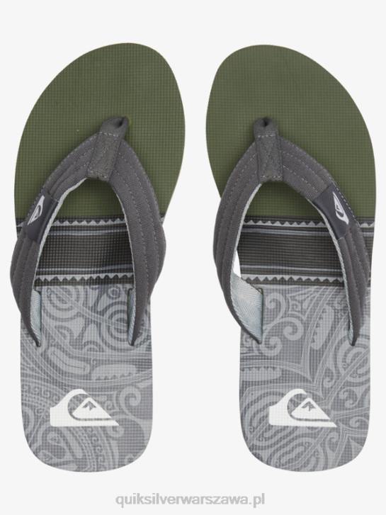 mężczyźni Quiksilver wygodne sandały molokai 4DBV499 czarny/zielony/szary