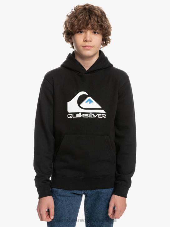 chłopcy Quiksilver Polarowa bluza z dużym logo 8-16 4DBV2248 czarny