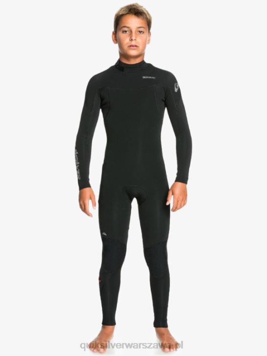 chłopcy Quiksilver 8-16 4/3 codziennych sesji pianka z suwakiem z tyłu 4DBV2225 czarny