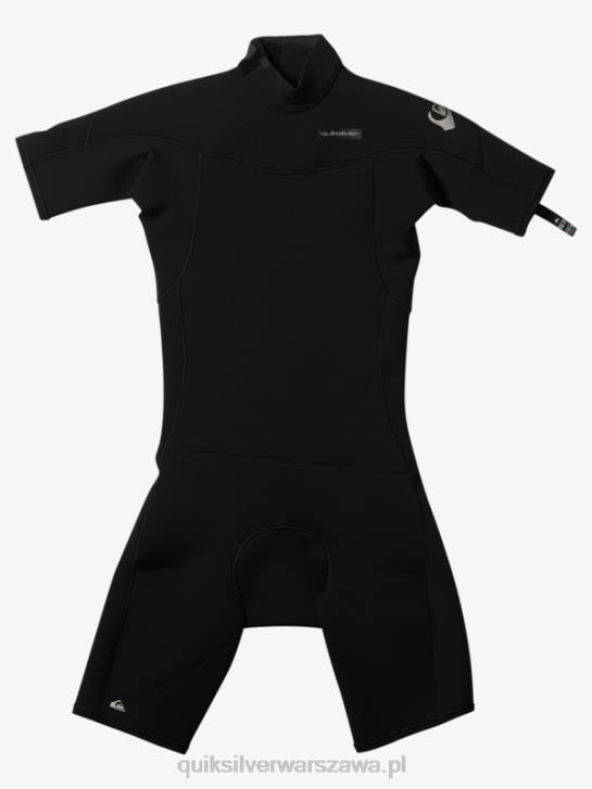 chłopcy Quiksilver 8-16 Kombinezon wiosenny z krótkimi rękawami i zamkiem błyskawicznym na co dzień 2/2 mm 4DBV2040 czarny