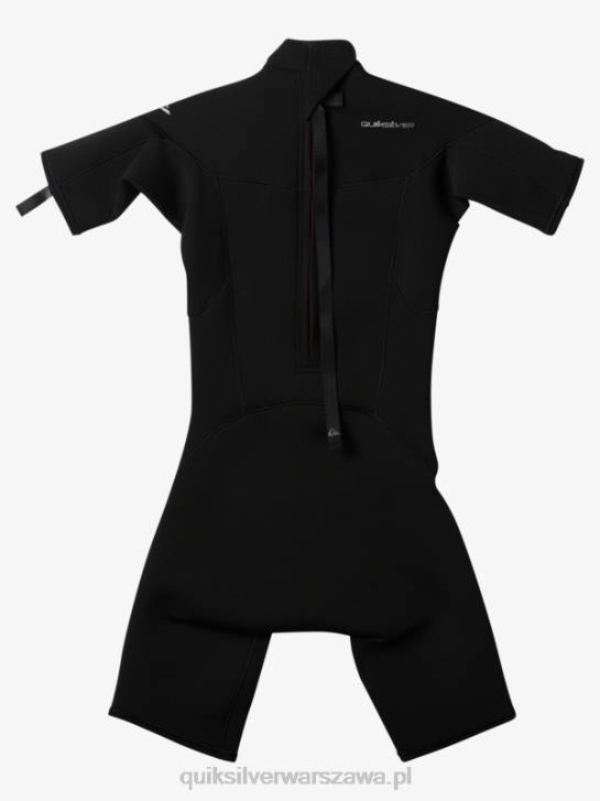 chłopcy Quiksilver 8-16 Kombinezon wiosenny z krótkimi rękawami i zamkiem błyskawicznym na co dzień 2/2 mm 4DBV2040 czarny
